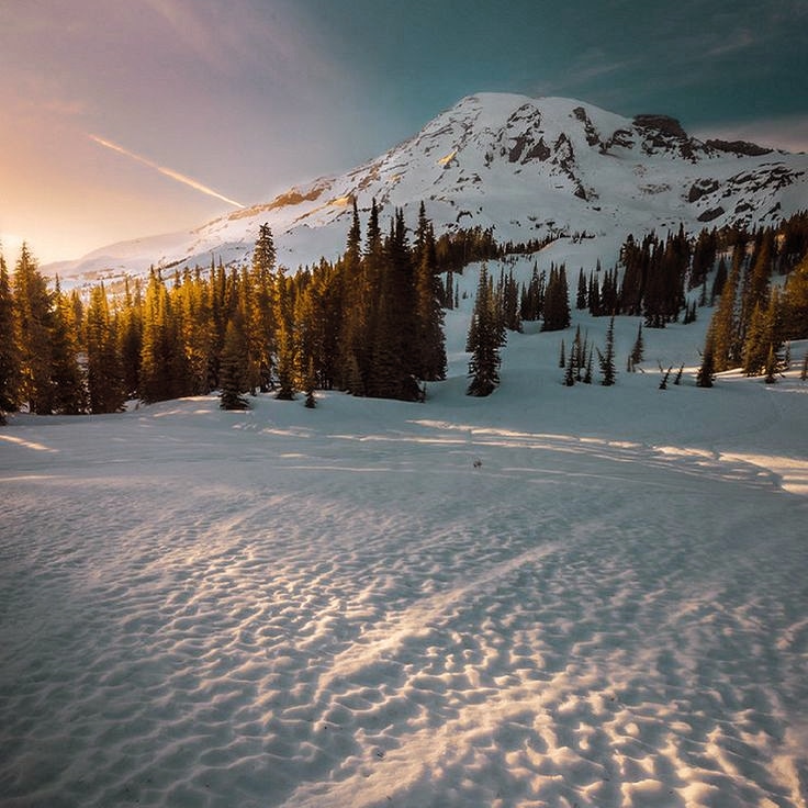 Snow peak at dusk